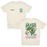 TOFFS - Brazil 4 Time Champs - Faded Cream T-shirt