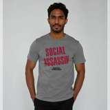 Curb Your Enthusiasm Official Social Assassin Graphic Heather Grey T-Shirt