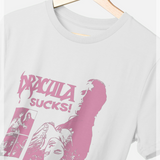 Horrorline 'Dracula Sucks' White Graphic T-Shirt